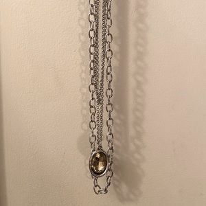 Multi strand  necklace in silver tone and rhodium coating NWOT